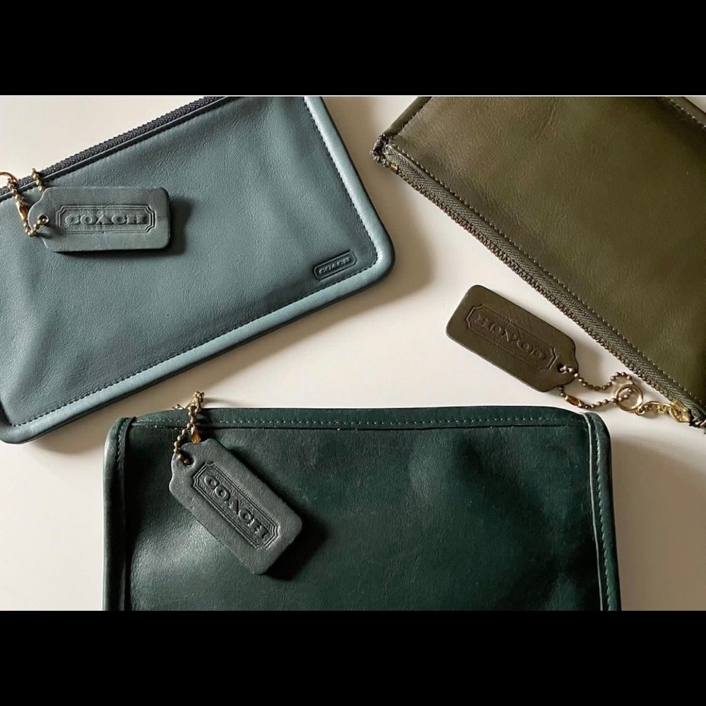 Vintage black coach slim pouch